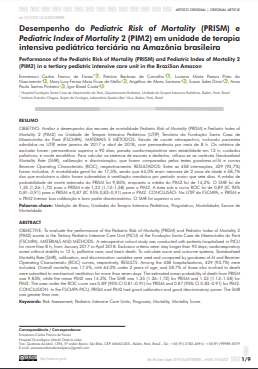 Desempenho do Pediatric Risk of Mortality (PRISM) e Pediatric Index of Mortality 2 (PIM2) em unidade de terapia intensiva pediátrica terciária na Amazônia brasileira