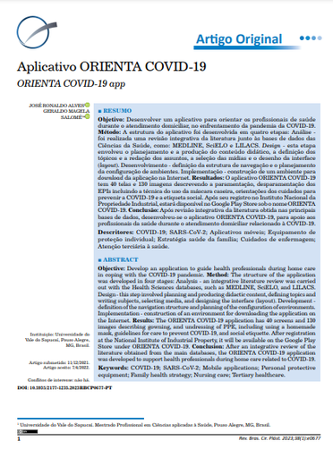 Aplicativo ORIENTA COVID-19