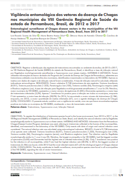 Vigilância entomológica dos vetores da doença de Chagas nos municípios da VIII Gerência Regional de Saúde do estado de Pernambuco, Brasil, de 2012 a 2017