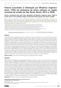 Fatores associados à infestação por Rhodnius neglectus (Lent, 1954) em palmeiras de áreas urbanas na região noroeste do estado de São Paulo, Brasil, 2014 a 2020