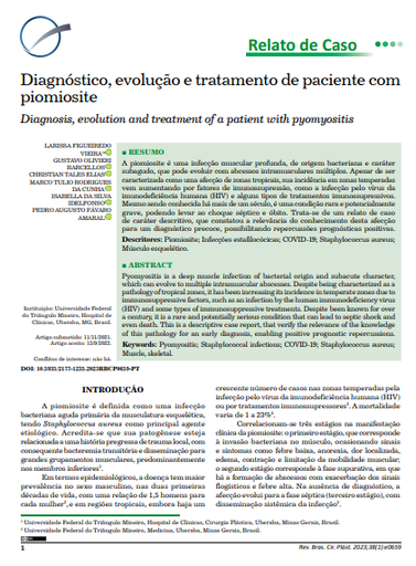 Diagnóstico, evolução e tratamento de paciente com piomiosite