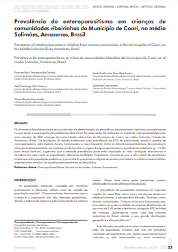 Prevalência de enteroparasitismo em crianças de comunidades ribeirinhas do Município de Coari, no médio Solimões, Amazonas, Brasil