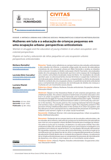 Mulheres em luta e a educação de crianças pequenas em uma ocupação urbana: perspectivas anticoloniais