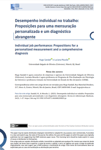 Individual job performance: Propositions for a personalized measurement and a comprehensive diagnosis