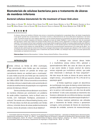 Bacterial cellulose biomaterials for the treatment of lower limb ulcers