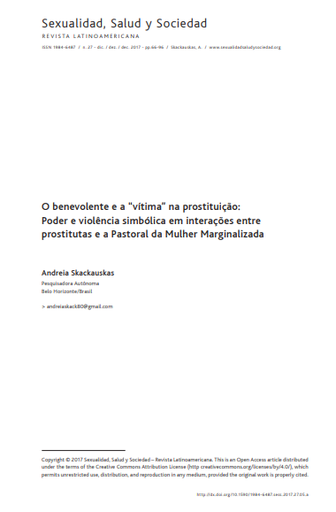 O benevolente e a “vítima” na prostituição: Poder e violência simbólica em interações entre prostitutas e a Pastoral da Mulher Marginalizada