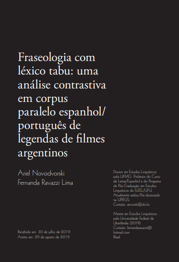 Fraseologia com léxico tabu: uma análise contrastiva em corpus paralelo espanhol/ português de legendas de filmes argentinos