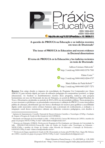 A questão do PROUCA na Educação e os indícios recentes em teses de Doutorado