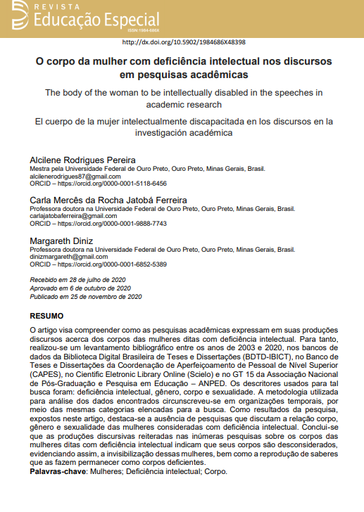 O corpo da mulher com deficiência intelectual nos discursos em pesquisas acadêmicas