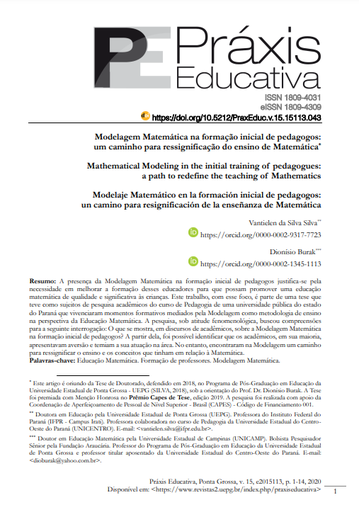 Modelagem Matemática na formação inicial de pedagogos: um caminho para ressignificação do ensino de Matemática