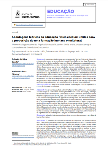 Abordagens teóricas da Educação Física escolar: limites para a proposição de uma formação humana omnilateral