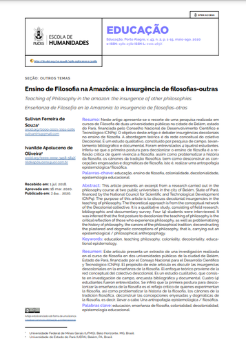 Ensino de Filosofia na Amazônia: a insurgência de filosofias-outras