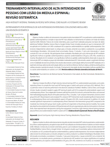 HIGH-INTENSITY INTERVAL TRAINING IN PEOPLE WITH SPINAL CORD INJURY: A SYSTEMATIC REVIEW