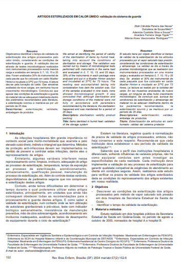 Artigos esterilizados em calor úmido: validação do sistema de guarda