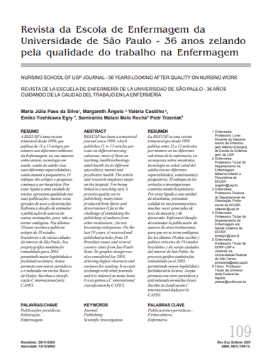 Revista da Escola de Enfermagem da Universidade de São Paulo: 36 anos zelando pela qualidade do trabalho na Enfermagem