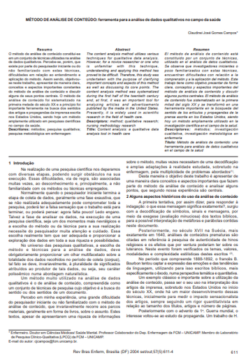 Método de análise de conteúdo: ferramenta para a análise de dados qualitativos no campo da saúde