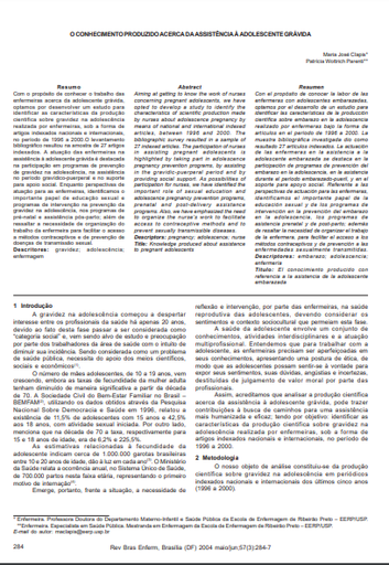 O conhecimento produzido acerca da assistência à adolescente grávida