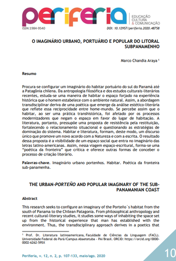 O IMAGINÁRIO URBANO, PORTUÁRIO E POPULAR DO LITORAL SUBPANAMENHO