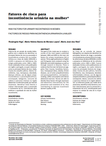 Fatores de risco para incontinência urinária na mulher