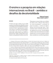 O ensino e a pesquisa em relações internacionais no Brasil - sentidos e desafios da decolonialidade