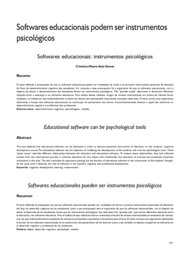 Softwares educacionais podem ser instrumentos psicológicos