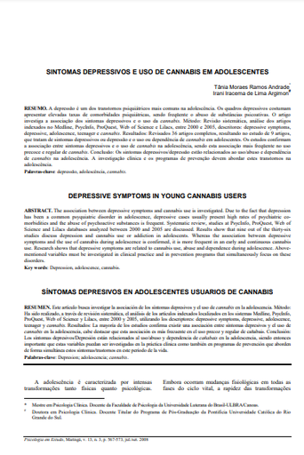 Sintomas depressivos e uso de Cannabis em adolescentes