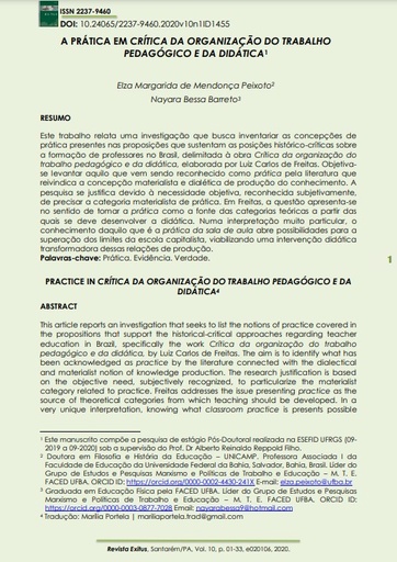 A PRÁTICA EM CRÍTICA DA ORGANIZAÇÃO DO TRABALHO PEDAGÓGICO E DA DIDÁTICA