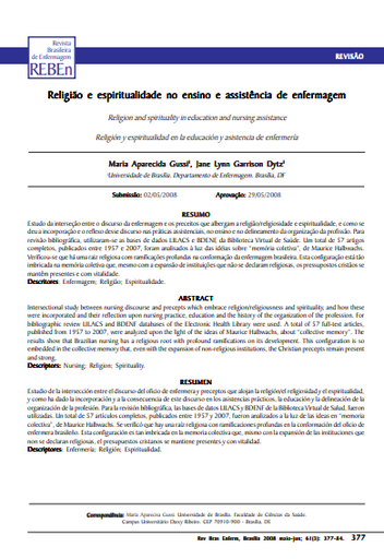 Religião e espiritualidade no ensino e assistência de enfermagem