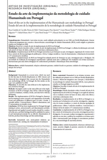 Estado da arte da implementação da metodologia de cuidado Humanitude em Portugal