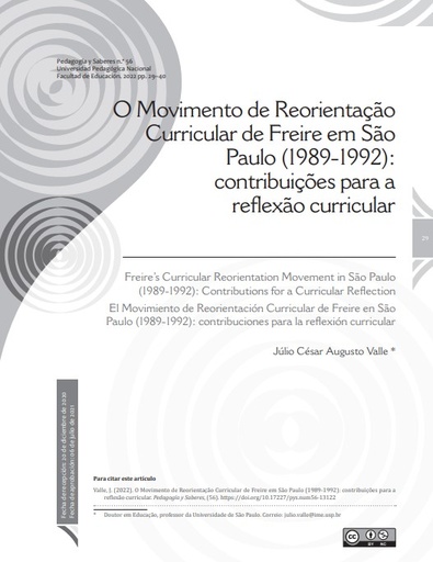 O Movimento de Reorientação Curricular de Freire em São Paulo (1989-1992): contribuições para a reflexão curricular