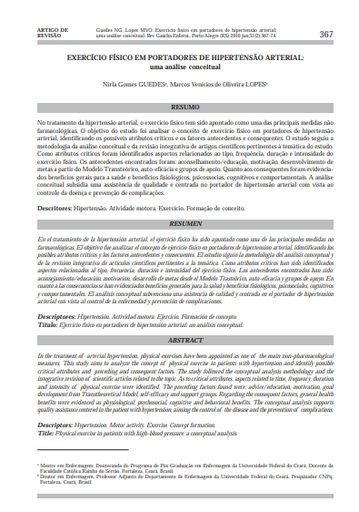 Exercício físico em portadores de hipertensão arterial: uma análise conceitual
