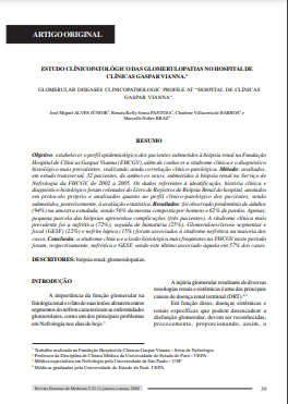 Estudo clínico-patológico das Glomerulopatias no Hospital de Clínicas Gaspar Vianna