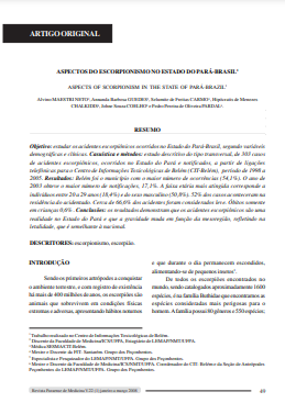 Aspectos do Escorpionismo no Estado do Pará-Brasil