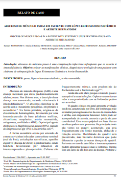 Abscesso de músculo PSOAS em paciente com lúpus eritematoso sistêmico e artrite reumatóide