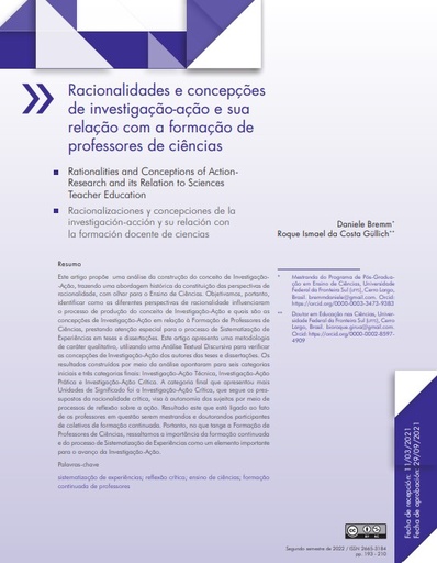 Racionalidades e concepções de investigação-ação e sua relação com a formação de professores de ciências