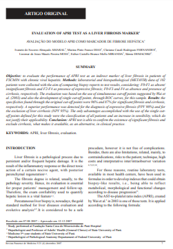 Avaliação do modelo APRI como marcador de fibrose hepática