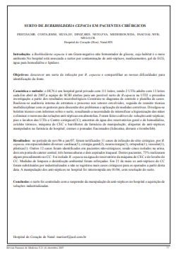 Surto de Burkholderia cepacia em pacientes cirúrgicos