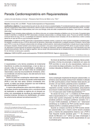 Parada cardiorrespiratória em raquianestesia