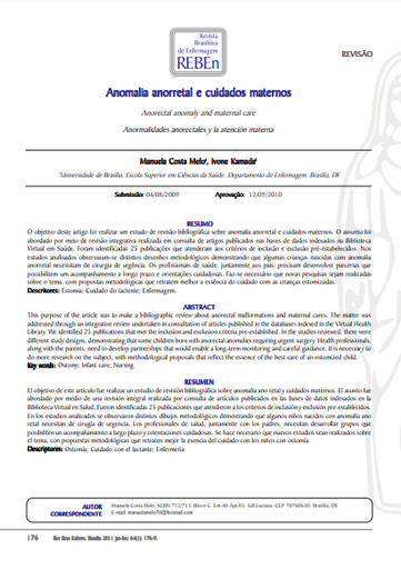 Anomalia anorretal e cuidados maternos