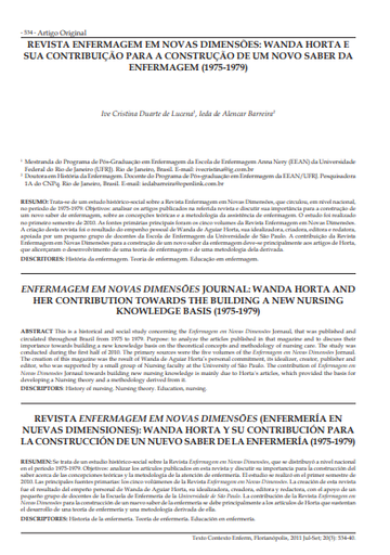 Revista enfermagem em novas dimensões: wanda horta e sua contribuição para a construção de um novo saber da enfermagem (1975-1979)