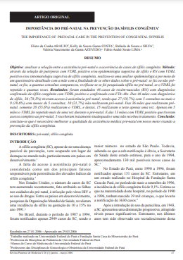 Importância do pré-natal na prevenção da Sífilis Congênita