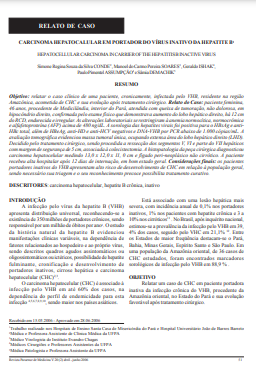 Carcinoma hepatocalular em portador do vírus inativo da hepatite b