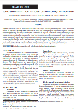 Sub-oclusão intestinal por linfangioma cístico em criança: relato de caso