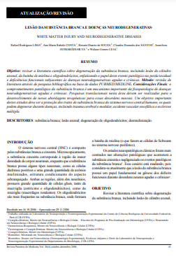 Lesão da substância branca e doenças neurodegenerativas