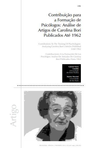 Contribuição para a formação de Psicólogos: análise de artigos de Carolina Bori publicados até 1962