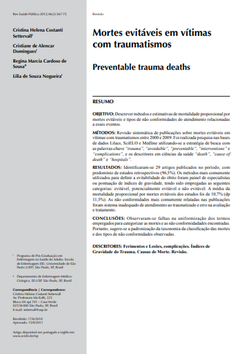 Mortes evitáveis em vítimas com traumatismos