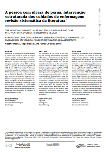 A pessoa com úlcera de perna, intervenção estruturada dos cuidados de enfermagem: revisão sistemática da literatura