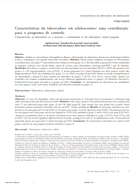 Características da tuberculose em adolescentes: uma contribuição para o programa de controle