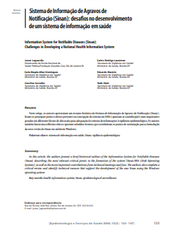 Sistema de informação de agravos de notificação em saúde (Sinan): desafios no desenvolvimento de um sistema de informação em saúde