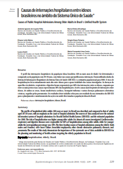 Causas de internações hospitalares entre idosos brasileiros no âmbito do Sistema Único de Saúde